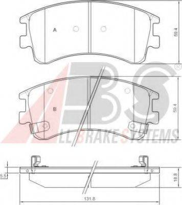 A.B.S. 37381 OE - Тормозные колодки, дисковые, комплект autospares.lv