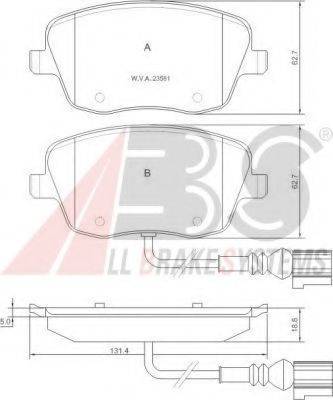 A.B.S. 37338 OE - Тормозные колодки, дисковые, комплект autospares.lv