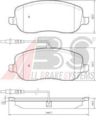 A.B.S. 37329 OE - Тормозные колодки, дисковые, комплект autospares.lv