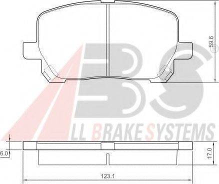 A.B.S. 37328 OE - Тормозные колодки, дисковые, комплект autospares.lv