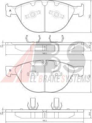 A.B.S. 37370 OE - Тормозные колодки, дисковые, комплект autospares.lv