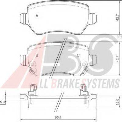 A.B.S. 37296 OE - Тормозные колодки, дисковые, комплект autospares.lv