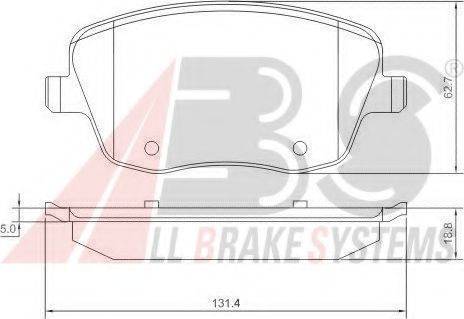 A.B.S. 37241 OE - Тормозные колодки, дисковые, комплект autospares.lv