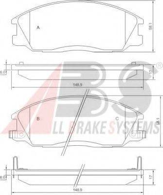 A.B.S. 37242 OE - Тормозные колодки, дисковые, комплект autospares.lv