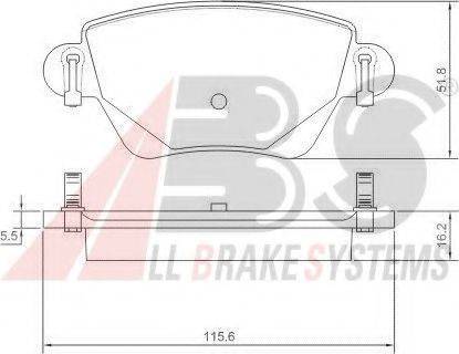 A.B.S. 37254 OE - Тормозные колодки, дисковые, комплект autospares.lv