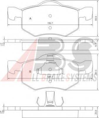 A.B.S. 37255 OE - Тормозные колодки, дисковые, комплект autospares.lv