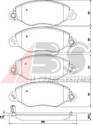 A.B.S. 37256 OE - Тормозные колодки, дисковые, комплект autospares.lv