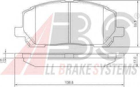 A.B.S. 37260 OE - Тормозные колодки, дисковые, комплект autospares.lv