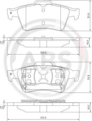 A.B.S. 37216 - Тормозные колодки, дисковые, комплект autospares.lv