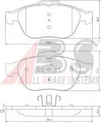 A.B.S. 37218 OE - Тормозные колодки, дисковые, комплект autospares.lv