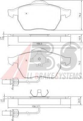 A.B.S. 37239 OE - Тормозные колодки, дисковые, комплект autospares.lv