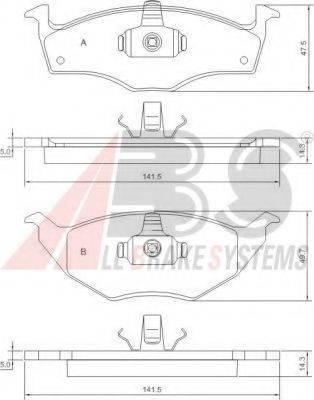 A.B.S. 37238 OE - Тормозные колодки, дисковые, комплект autospares.lv