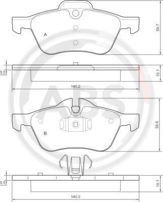 A.B.S. 37279 - Тормозные колодки, дисковые, комплект autospares.lv