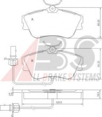 A.B.S. 37274 OE - Тормозные колодки, дисковые, комплект autospares.lv