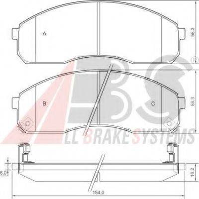 A.B.S. 37275 OE - Тормозные колодки, дисковые, комплект autospares.lv