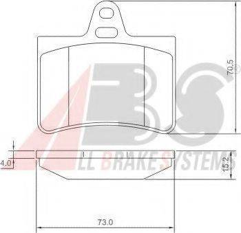 A.B.S. 37276 OE - Тормозные колодки, дисковые, комплект autospares.lv