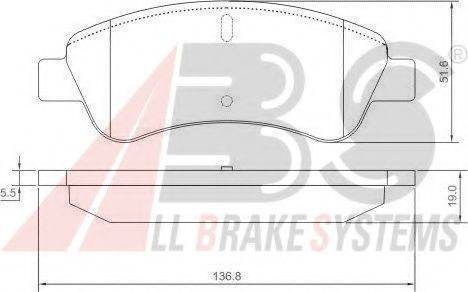 A.B.S. 37272 OE - Тормозные колодки, дисковые, комплект autospares.lv