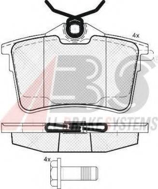 A.B.S. 37700 OE - Тормозные колодки, дисковые, комплект autospares.lv