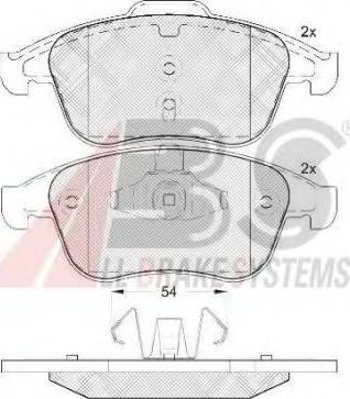 A.B.S. 37707 OE - Тормозные колодки, дисковые, комплект autospares.lv