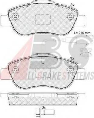 A.B.S. 37718 OE - Тормозные колодки, дисковые, комплект autospares.lv