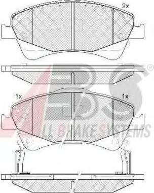 A.B.S. 37722 OE - Тормозные колодки, дисковые, комплект autospares.lv