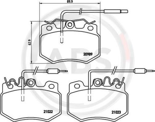 A.B.S. P61031 - Тормозные колодки, дисковые, комплект autospares.lv