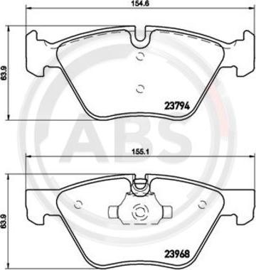 A.B.S. P06036 - Тормозные колодки, дисковые, комплект autospares.lv