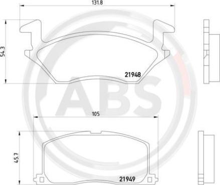 A.B.S. P83022 - Тормозные колодки, дисковые, комплект autospares.lv