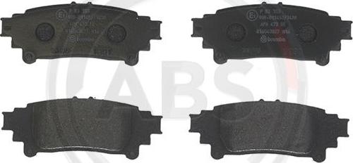 A.B.S. P83153 - Тормозные колодки, дисковые, комплект autospares.lv