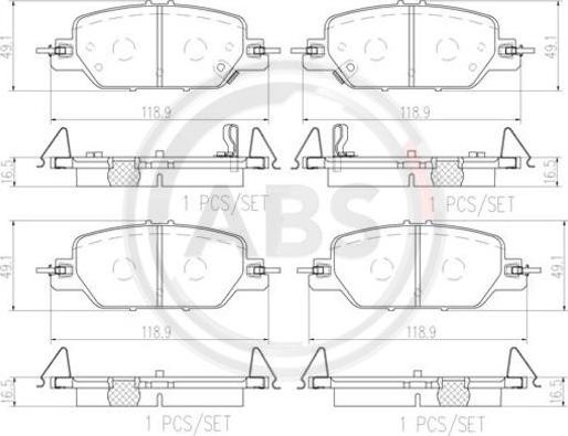 A.B.S. P28097 - Тормозные колодки, дисковые, комплект autospares.lv