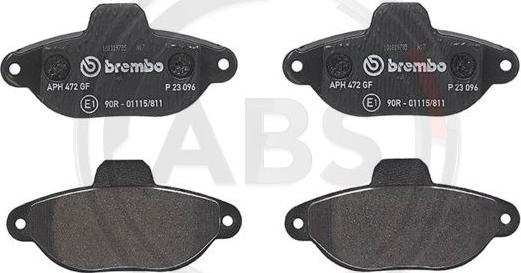 A.B.S. P23096 - Тормозные колодки, дисковые, комплект autospares.lv