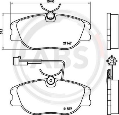 A.B.S. P23043 - Тормозные колодки, дисковые, комплект autospares.lv