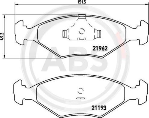 A.B.S. P23055 - Тормозные колодки, дисковые, комплект autospares.lv