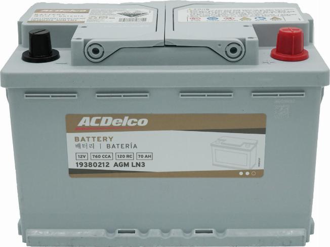 ACDelco 19380212 - Стартерная аккумуляторная батарея, АКБ autospares.lv