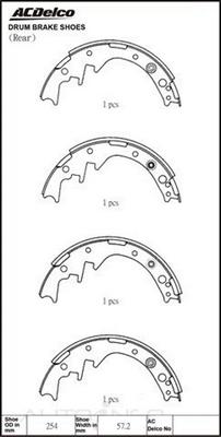 ACDelco ACBS1371 - Комплект тормозных колодок, барабанные autospares.lv