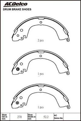 ACDelco ACBS1759 - Комплект тормозных колодок, барабанные autospares.lv