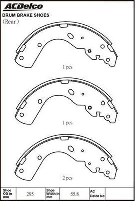 ACDelco ACBS1769 - Комплект тормозных колодок, барабанные autospares.lv