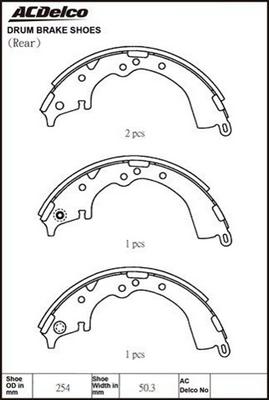 ACDelco ACBS1768 - Комплект тормозных колодок, барабанные autospares.lv