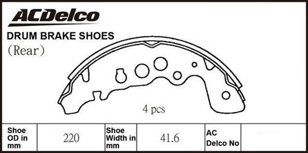 ACDelco ACBS1787 - Комплект тормозных колодок, барабанные autospares.lv