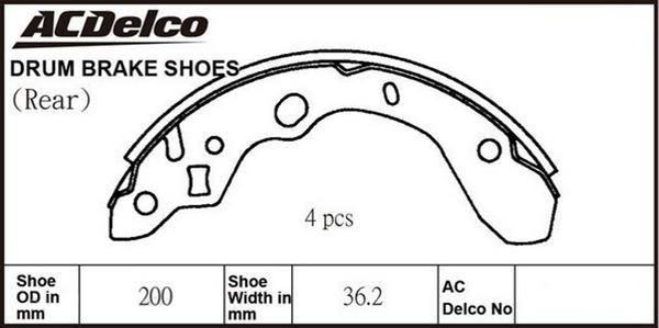 ACDelco ACBS1771 - Комплект тормозных колодок, барабанные autospares.lv