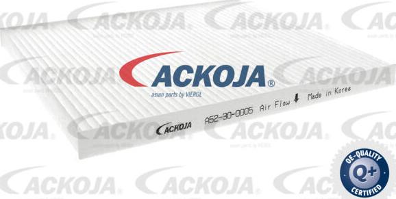 ACKOJA A52-30-0005 - Фильтр воздуха в салоне autospares.lv