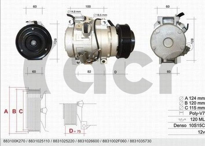 ACR 134296G - Компрессор кондиционера autospares.lv