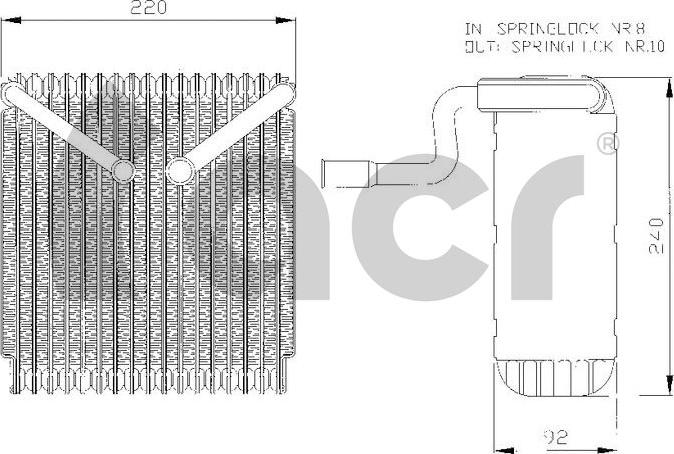 ACR 310028 - Испаритель, кондиционер autospares.lv