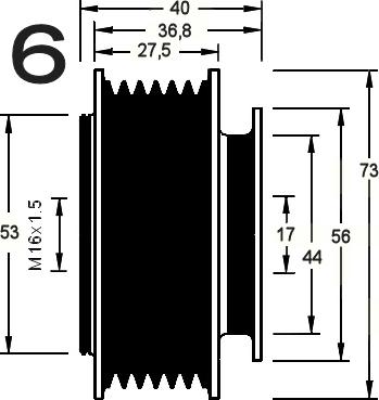 AD Kühner 885326 - Шкив генератора, муфта autospares.lv