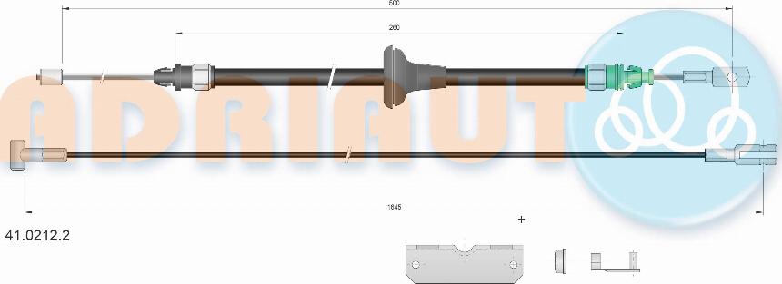 Adriauto 41.0212.2 - Тросик, cтояночный тормоз autospares.lv