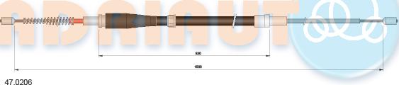 Adriauto 47.0206 - Тросик, cтояночный тормоз autospares.lv