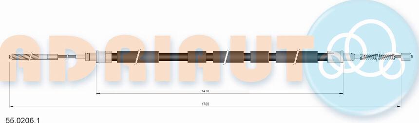 Adriauto 55.0206.1 - Тросик, cтояночный тормоз autospares.lv