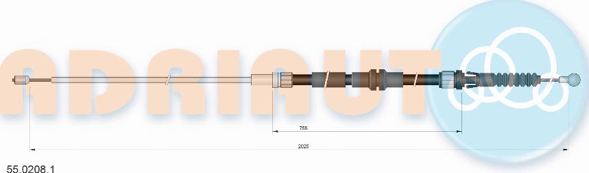 Adriauto 55.0208.1 - Тросик, cтояночный тормоз autospares.lv