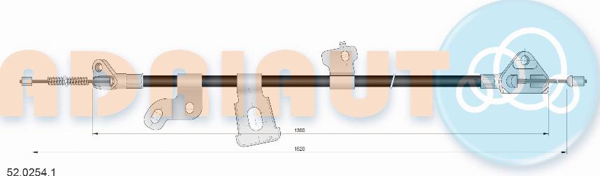 Adriauto 52.0254.1 - Тросик, cтояночный тормоз autospares.lv