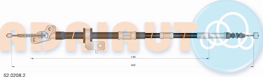 Adriauto 52.0208.2 - Тросик, cтояночный тормоз autospares.lv